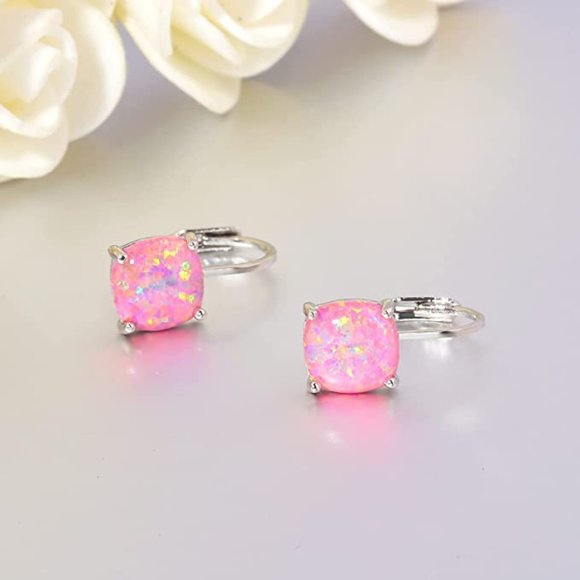 Gold Opal Drop Earrings - Picture 2 of 4